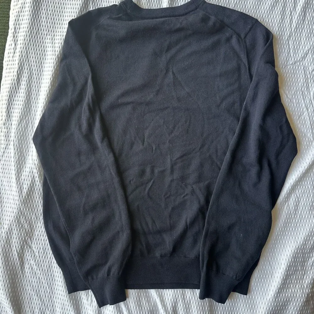 The Mens Store Bloomingdales Crewneck Sweater Mens M Navy Blue Merino Wool